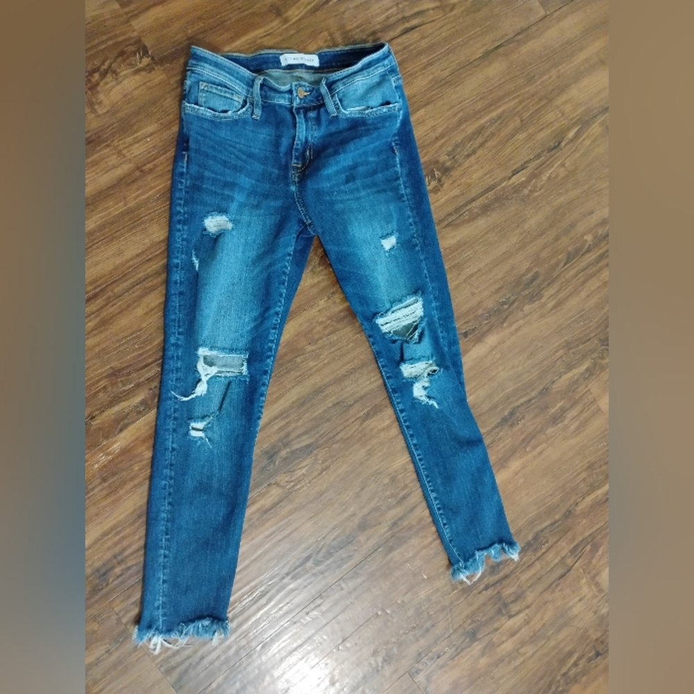 Distressed Blue Jeans
